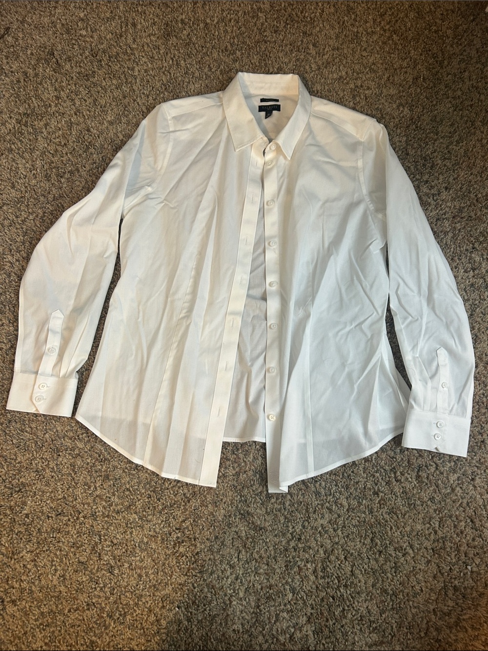 Talbots Womens White Button-Up Dress Shirt